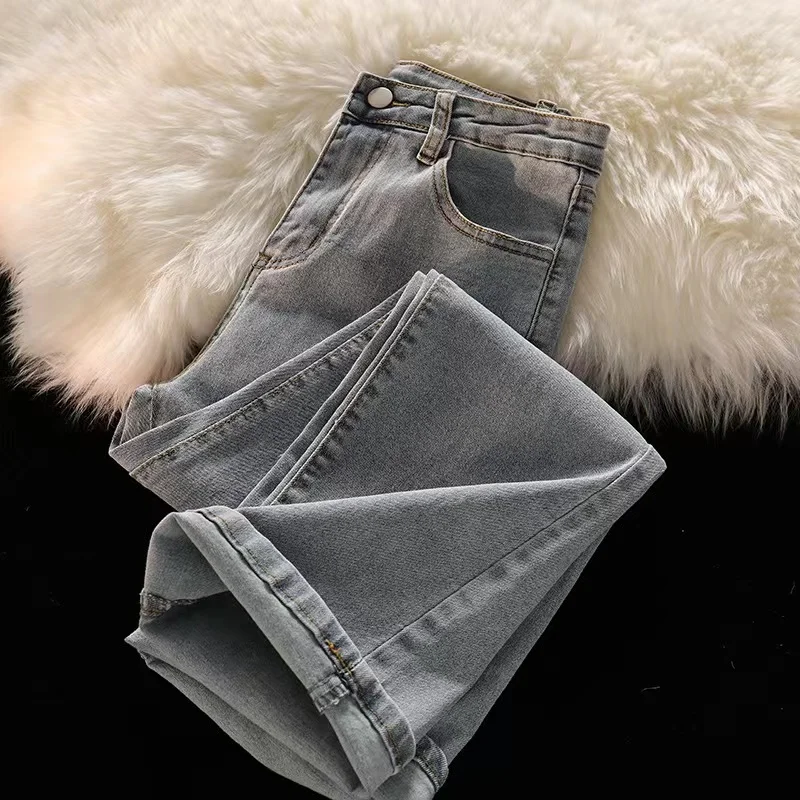 

Мужские джинсы Waed American High Street, весна-осень, свободные широкие брюки, повседневные длинные брюки, прямые свободные брюки, модный бренд