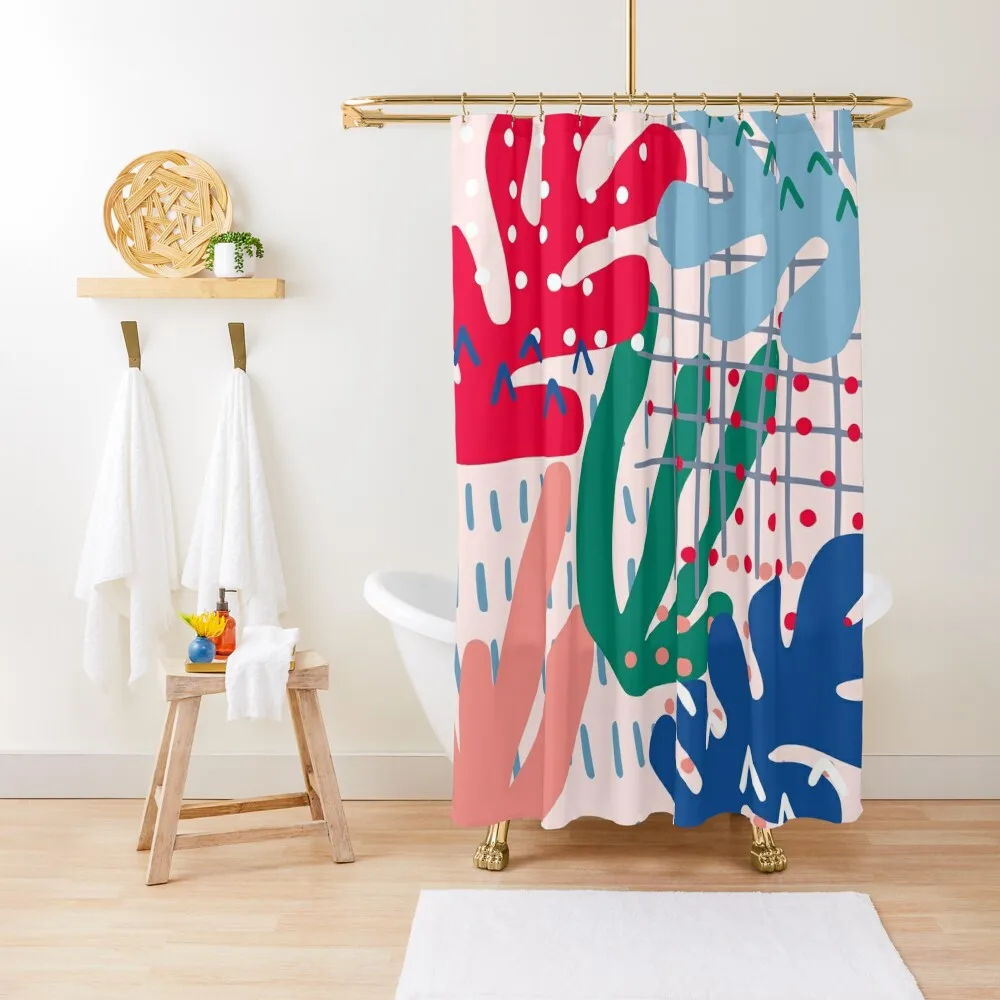 

Pink Abstract Matisse Print Shower Curtain Shower Waterproof Bathroom For Shower Curtain