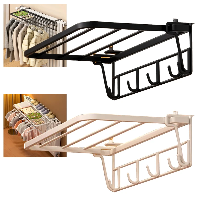 

Length 35/45/55cm Heating Radiator Towel Rail with Iron Build Space Saving Hanging Storage Rack for Towels and Bathroom Utensils