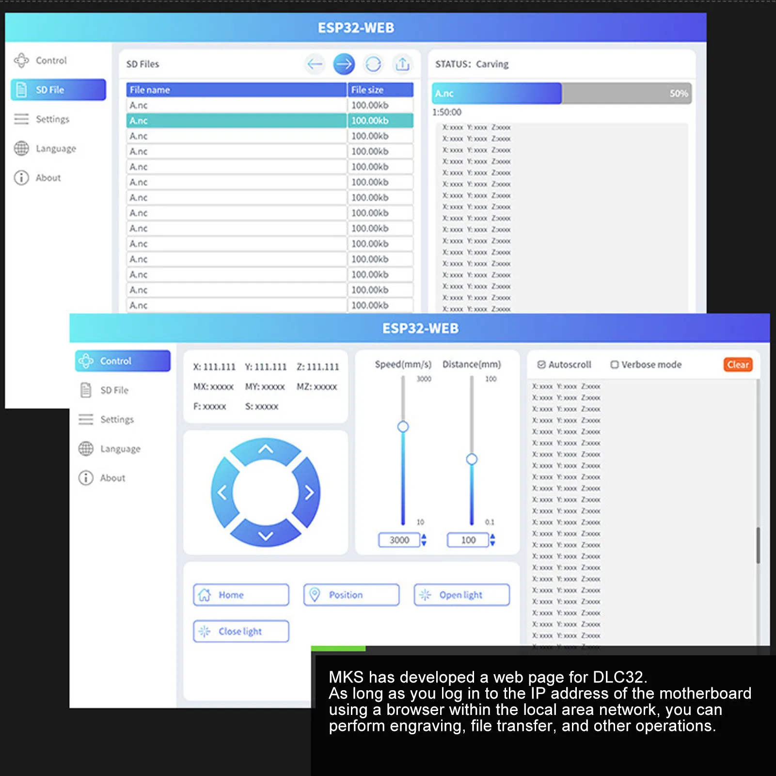 Laser Engraver Control Board MKS DLC32 V2.1 Offline Control 32bit WIFI Engraving Machine Motherboard