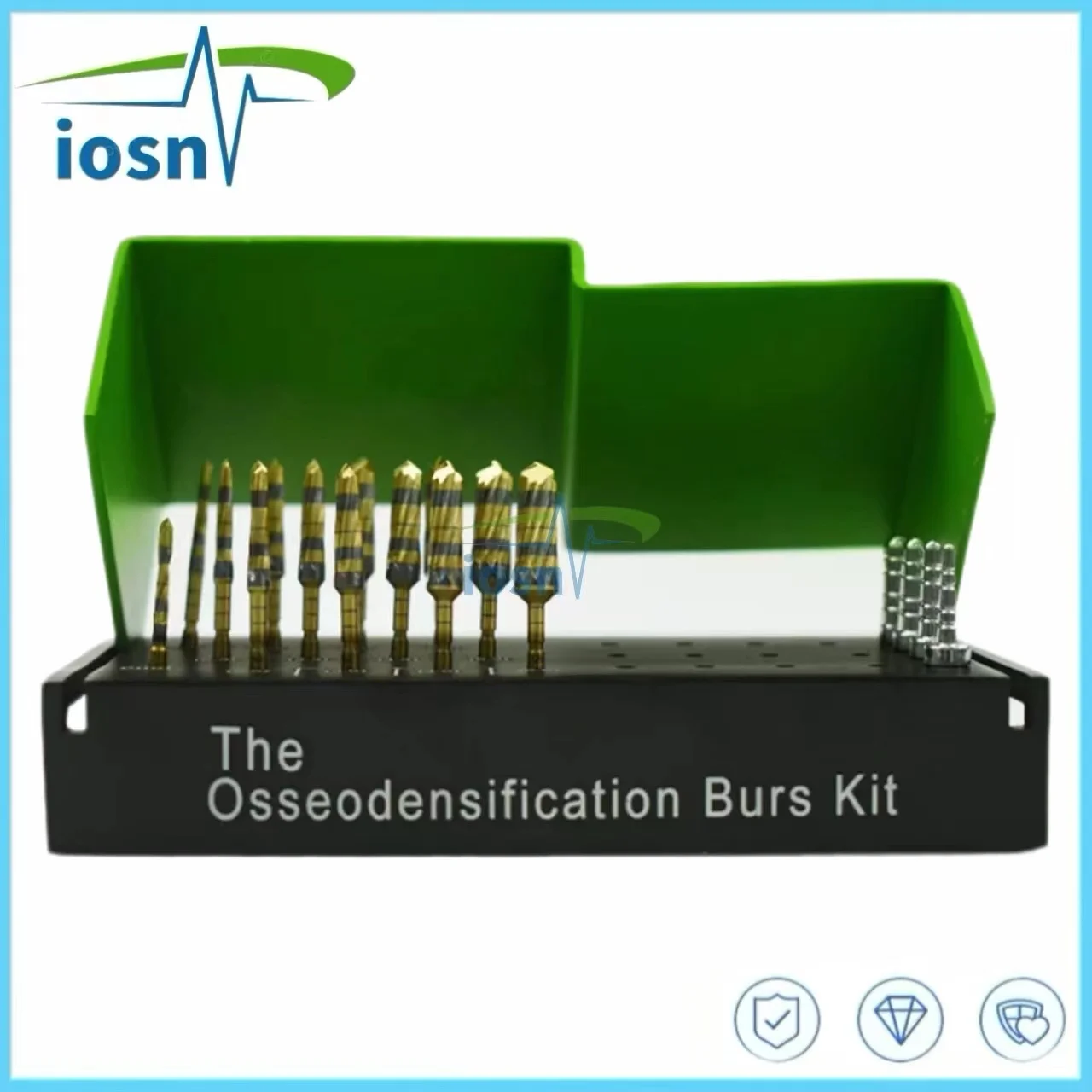 17pcs/Set Titanium Dental Osseodensification Bur Drills Dental Implant Green Kit Surgical rust free