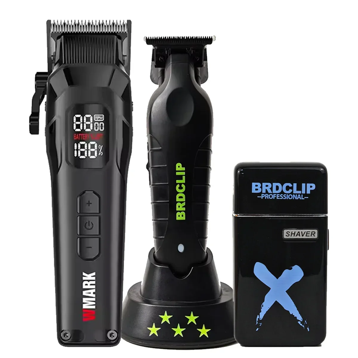 Professional WMARK NG-8080 BL1T FK701 Hair Clipper Trimmer 9000PRM 7800RPM 7000RPM DLC Blade LED Display Shaver Men Machine Base