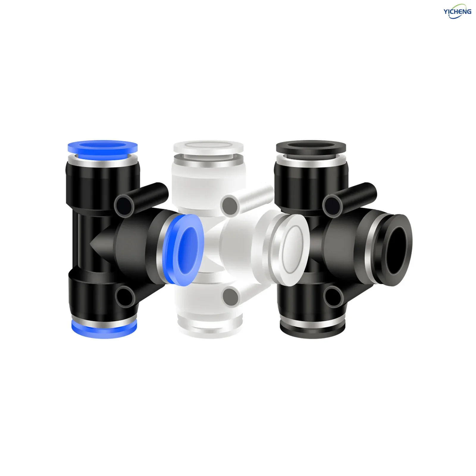 

YICHENG PNEUMATIC Hose Connector Tee 3 Ways - 6MM Tube OD Push to Connect Tube Quick Fittings Push Lock (Pack of 30)