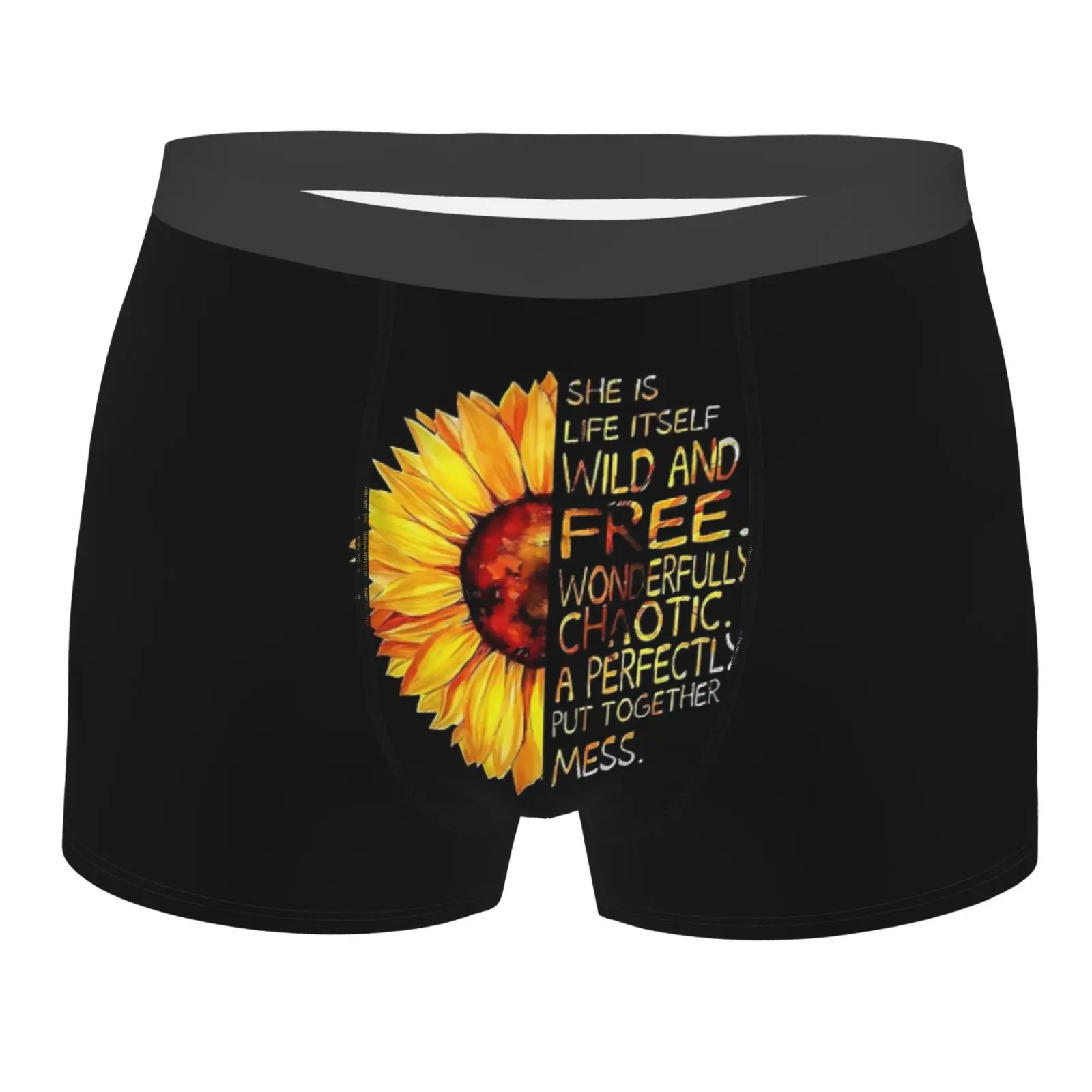 

Шикарные мужские трусы-боксеры с принтом подсолнуха, нижнее белье, дышащие шорты-боксеры, дышащие трусы для Homme