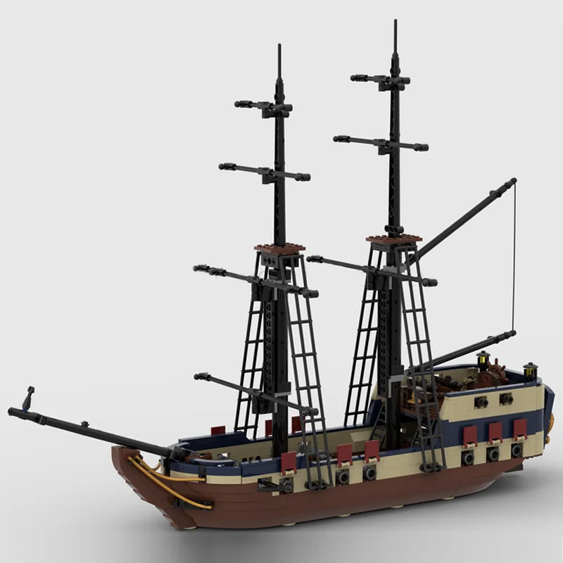 1002Pcs Moc European Medieval Pirates Series Hms Interceptor Warship Creative Ideas Imperial Flagship Toy Gift Building Blocks