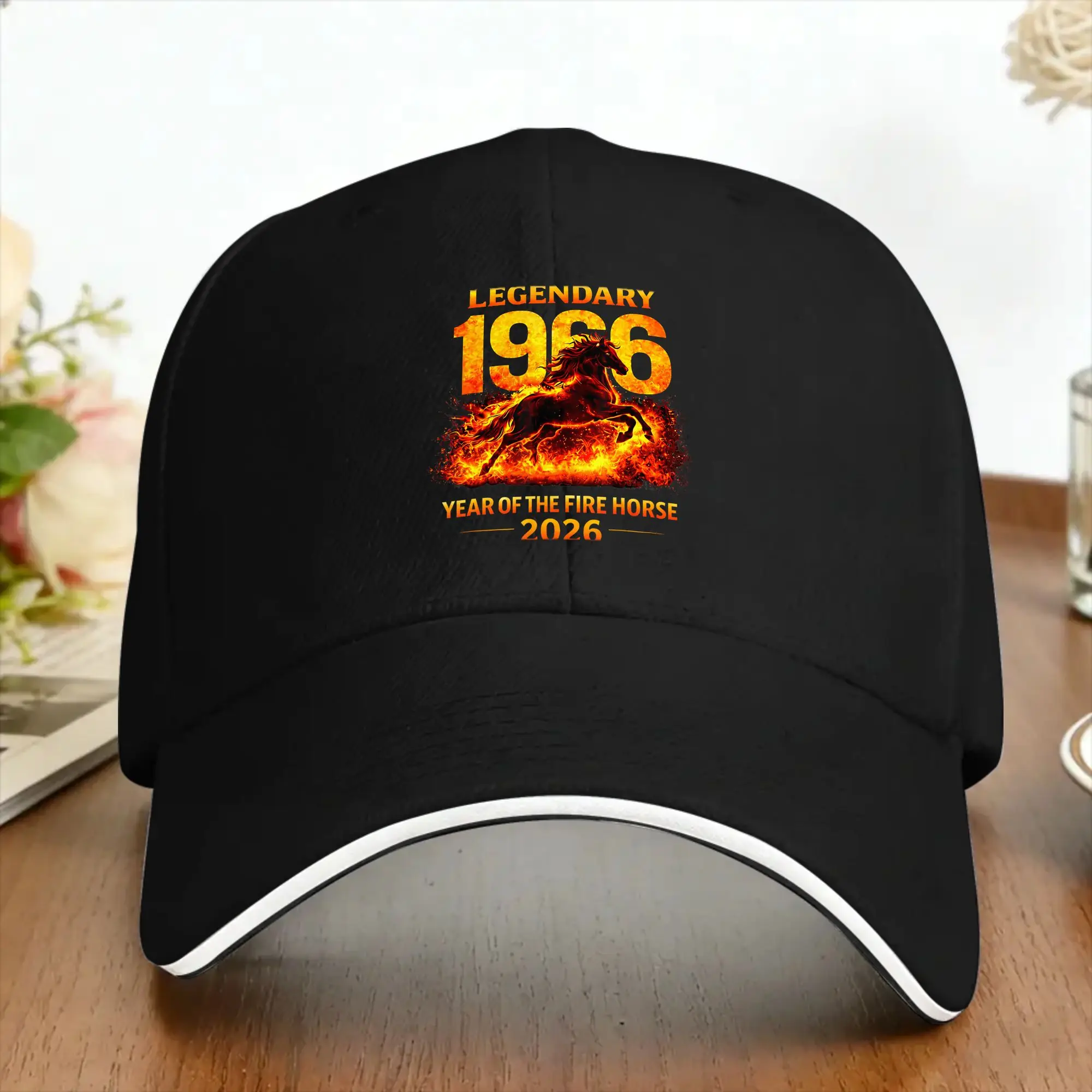 1966 Year of The Fire Horse 60th Birthday Chinese Zodiac Casual Baseball Cap Outdoor Sport Trucker Hat Summer Baseball Caps