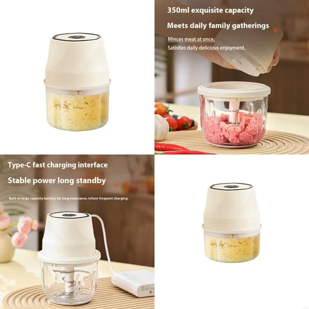 J6PE Electric Garlic Chopper 100ML Chopper Garlic Mincer USB Vegetable Chopper Onion Chopper Small Processor