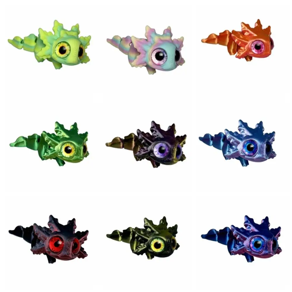 Movable Joints Simulation Salamander Doll Simulation Eyes Colorful 3D Printed Miniature Salamander Model Handmade Miniature Size