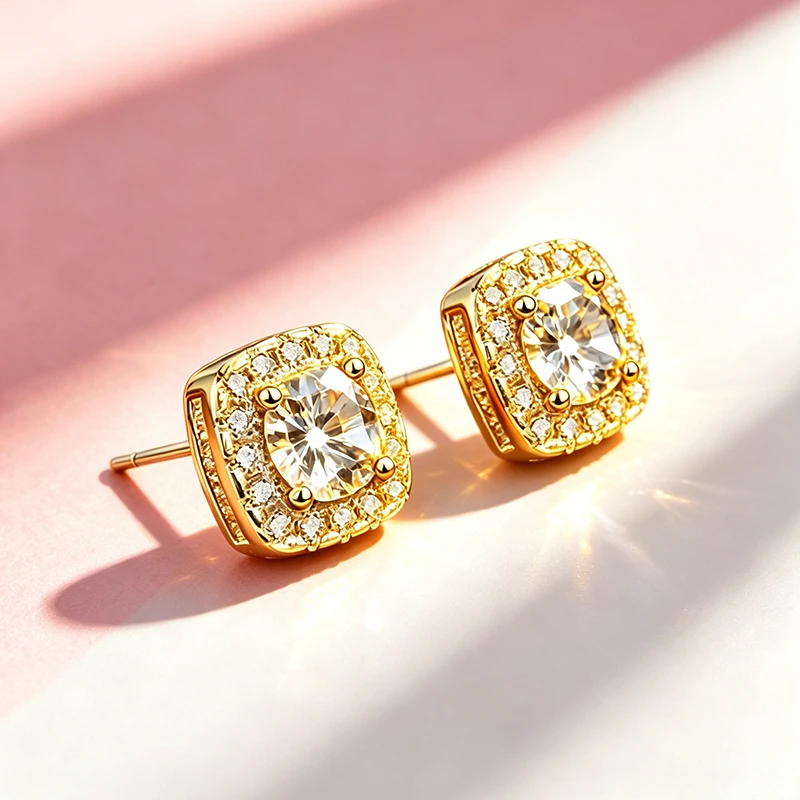 Elegant Design 0.3~2.0ct Moissanite Earrings Pass Diamond Tester 925 Silver with GRA Certificate Fashionable Wedding Gift