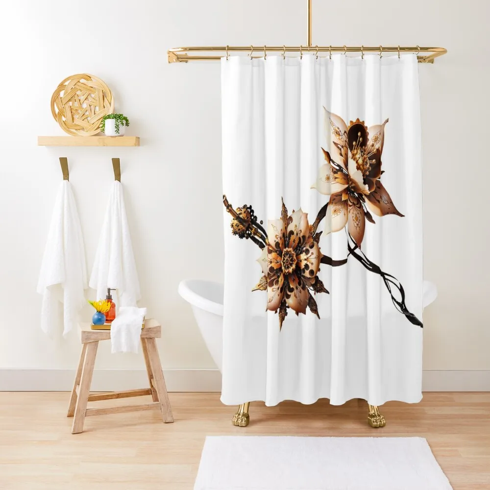 

Mechanical flower, steampunk style Shower Curtain Shower Bathroom Bathroom Accessories Shower Sets For Bathroom Window Curtain