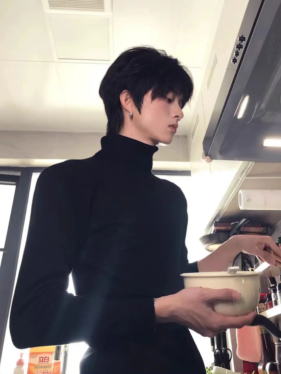 

Мужской свитер Briti Sle Thiened с длинными рукавами и высоким воротником, облегающий, вязаный, осенне-зимний, модный, для ношения под одеждой