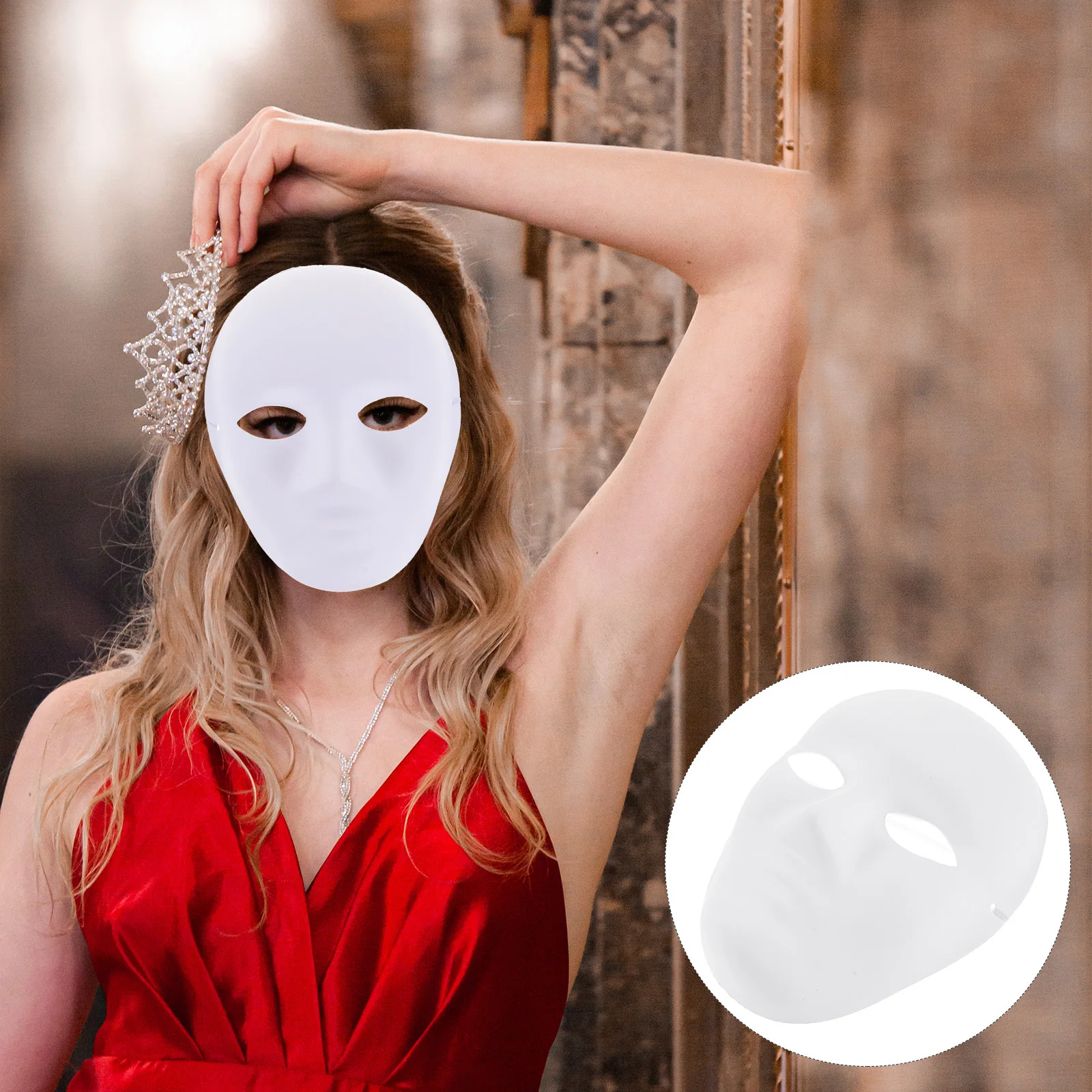 6 szt. Białe maski do malowania, puste maski maskaradowe, maski z pulpy papieru DIY na Halloween, rekwizyty maskaradowe na imprezy cosplay