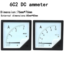 6C2 DC ammeter Pointer type 1A2A3A5A10A30A100A200A Ammeter for Automotive Circuit Testing Charging Battery Ampere Tester Gauge