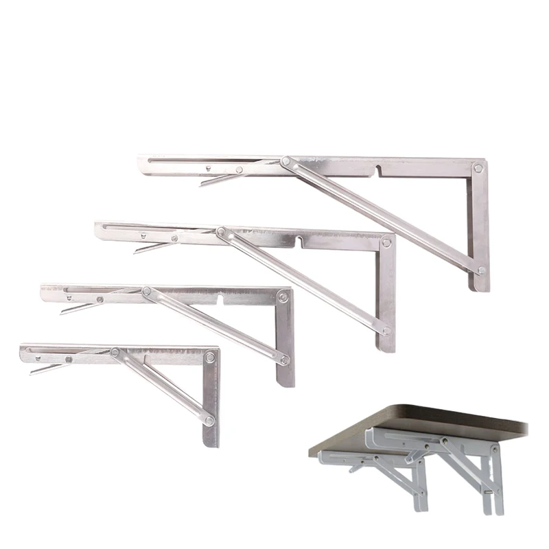 

Motorhome Silver Finish Thickened Stainless Steel Mini Folding Table Car Accessories Campervan Folding Bracket Table Shelf