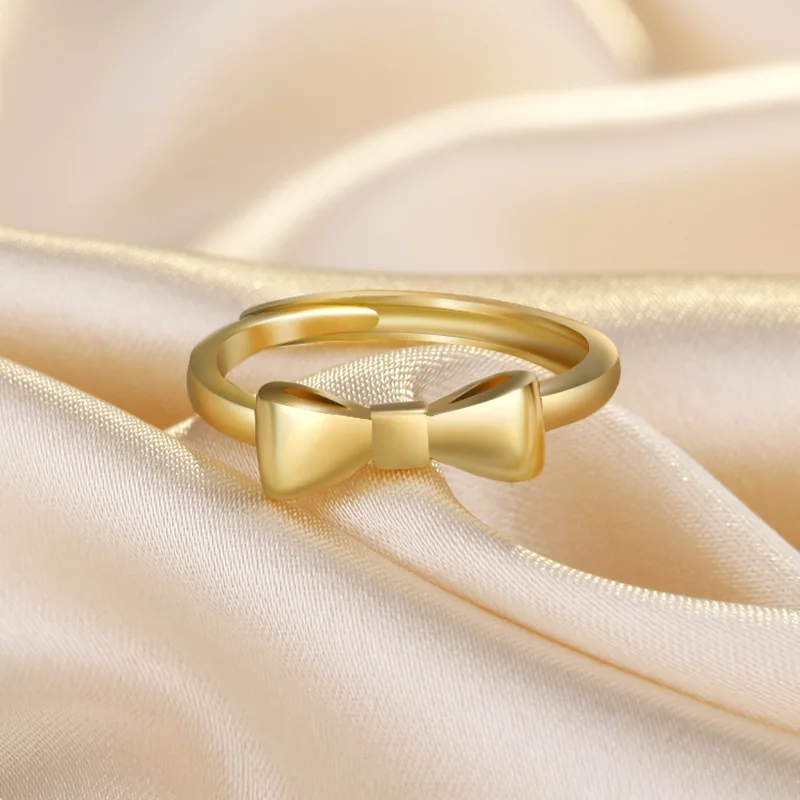 

925 Sterling Silver Adjustable Bow Geometry Adjustable Ring For Women Jewelry Vintage Handmade Ring Fine Party Birthday Gifts