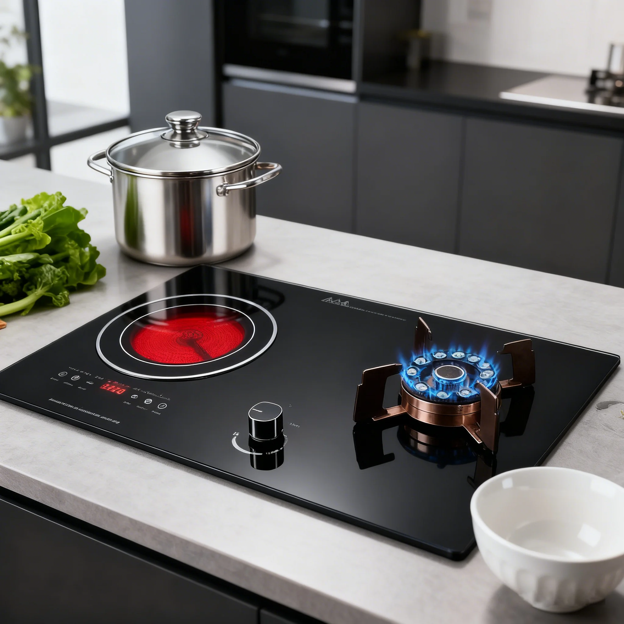 Household Gas-electric Dual Purpose Cooktop Embedded Stove  2Burners  Infrared Cooker Gas Stove