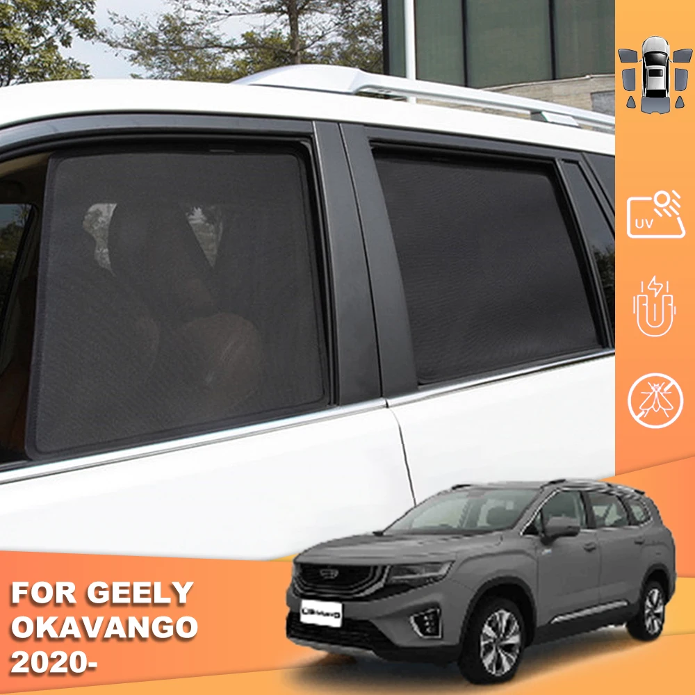 

For Geely Okavango 2021 2022 2023 2024 Magnetic Car SunShade Front Windshield Curtain Rear Side Baby Window Sun shade Visor