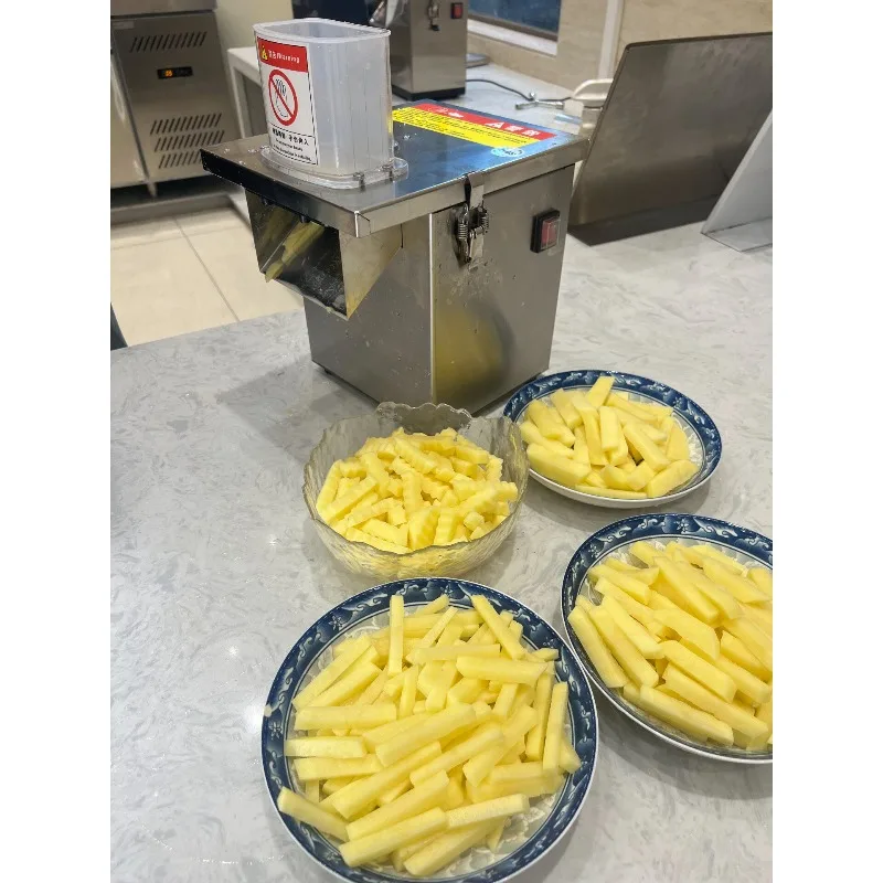 Commercial Vegetable Fruit Strip Dice Cutter Wavy Potato Chip Maker Mango Pineapple Dicing Slicer Kitchen Food Processing Tool