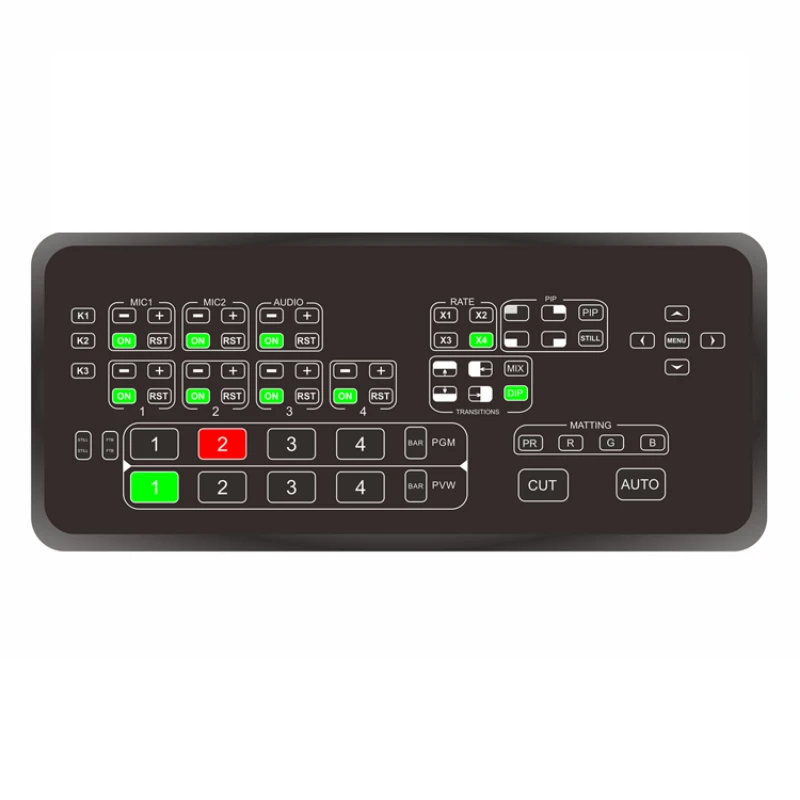 

Recording and broadcasting control keyboard multi format HDMI live streaming switch