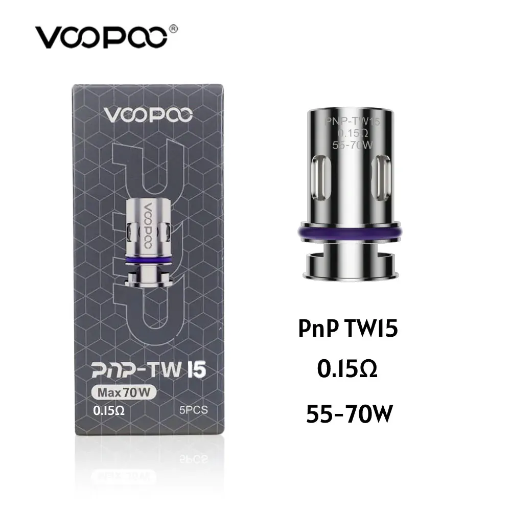 

5pcs/lot Original VOOPOO PnP TW Coil TW15/TW20/TW30 0.15ohm/0.2ohm/0.3ohm fit PnP Pod for Drag H80S/Drag E60/Drag M100S