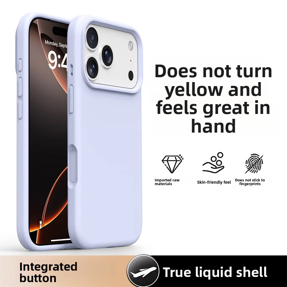 Für iPhone 17 Pro Max 17 Ari 16 Pro Handyhülle, luxuriöses, flüssiges, weiches Silikon, stoßfester Schutz auf der Rückseite