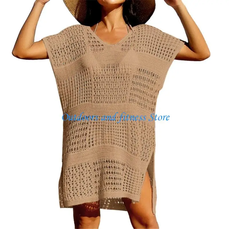 

H053 Women Sleveless Crochet Swimsuit Cover Up Swimwear Cover Up Beach Dress