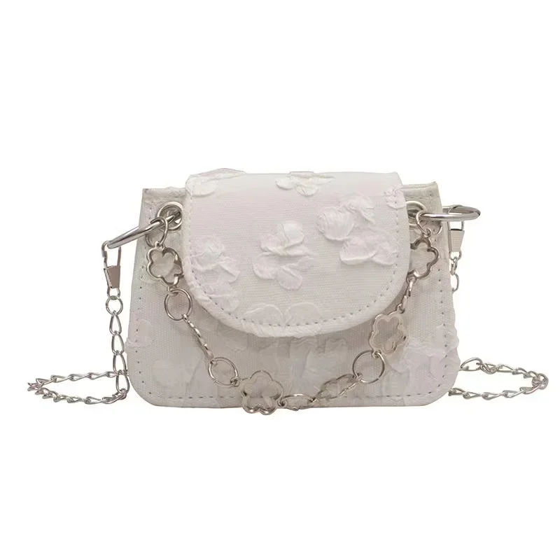 Floral Embossed Shoulder Bag Chain Elegant Pastel Colors Fashion Accessory Leather Look Versatile Stylish Casual Chic Summer