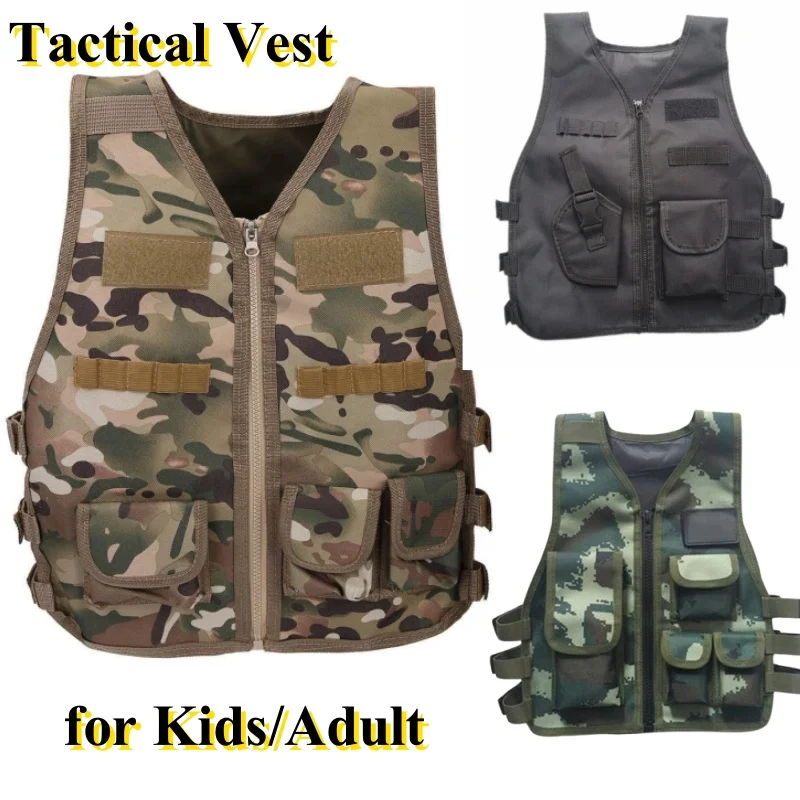 

Children Camo Tactical Vest Kids Summer Camp Combat Training Uniform Plate Carrier Armor Clothing Outdoor Hunting Military Vests