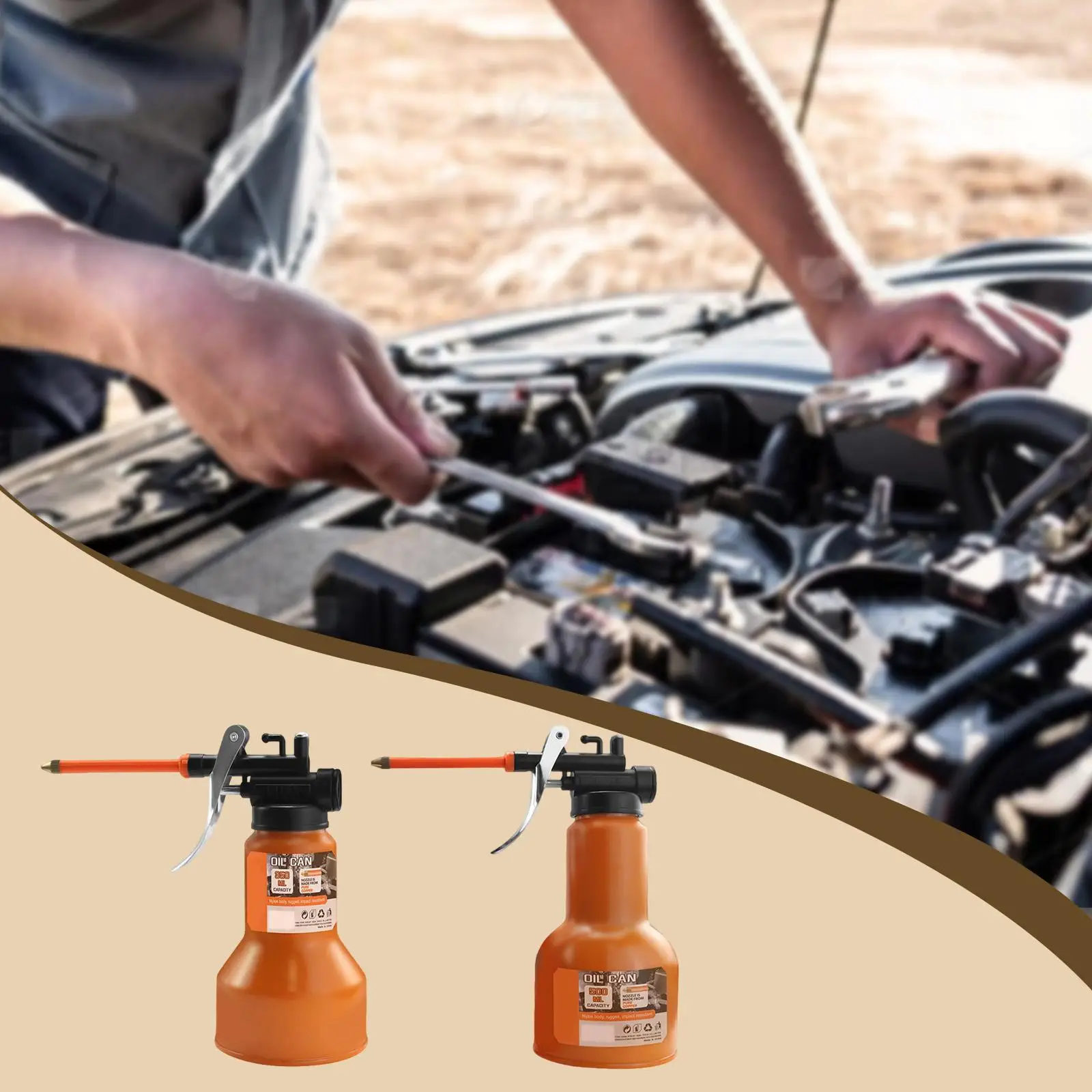 High Strength Oil Can Manual Oiler Tank Pump Engine Oil Dispenser for Automotive Maintenance