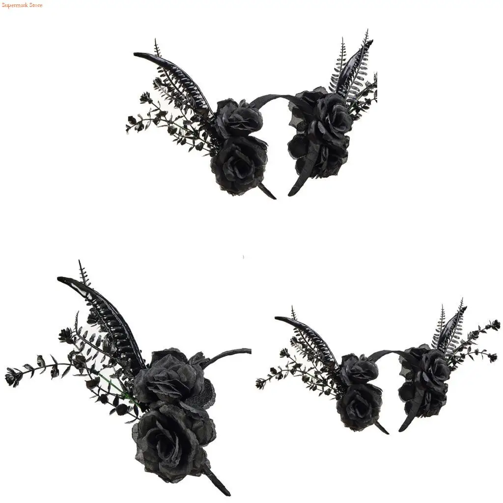 Q5WE Stylish Witch Horn Headband For Women Halloween Parties And Special Occasion