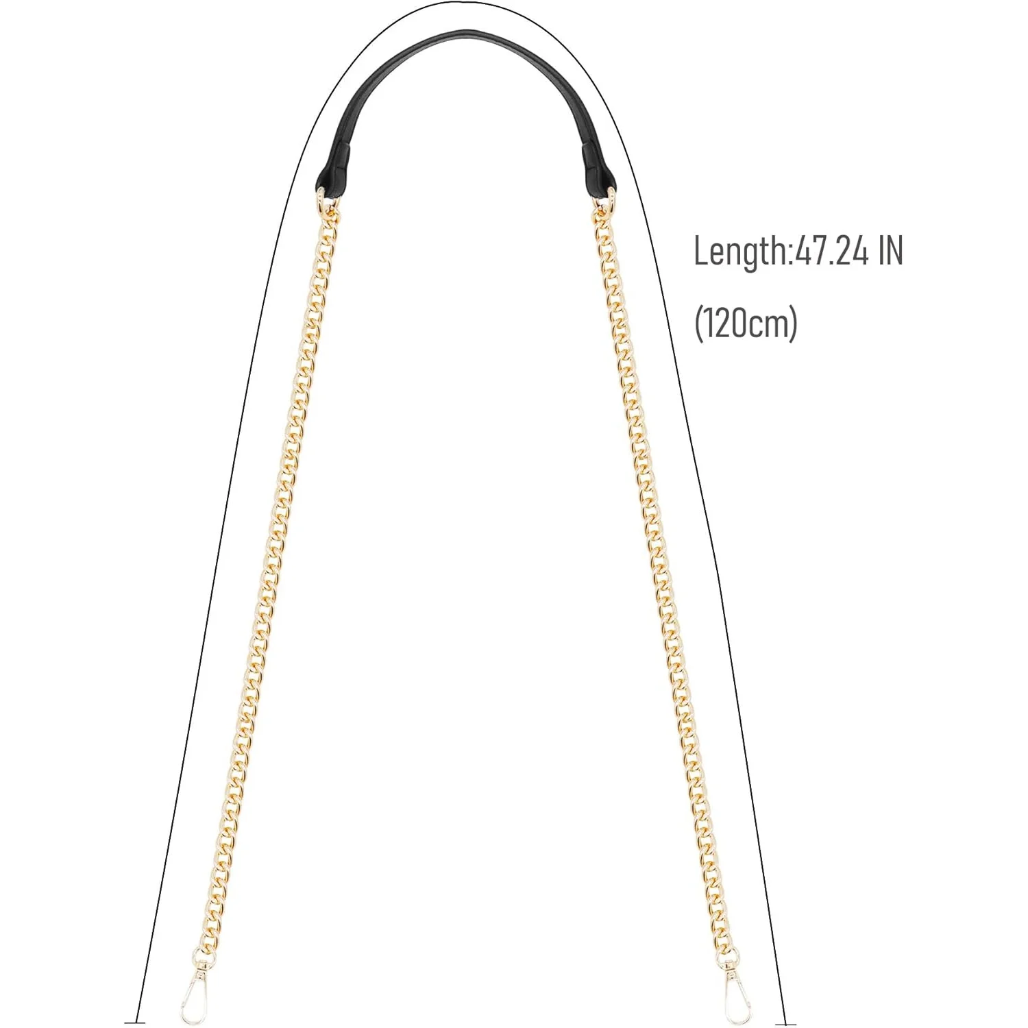 47 Inch PU Leather Purse Handles Chain Strap Shoulder Crossbody Chain Handbag Replacement Strap