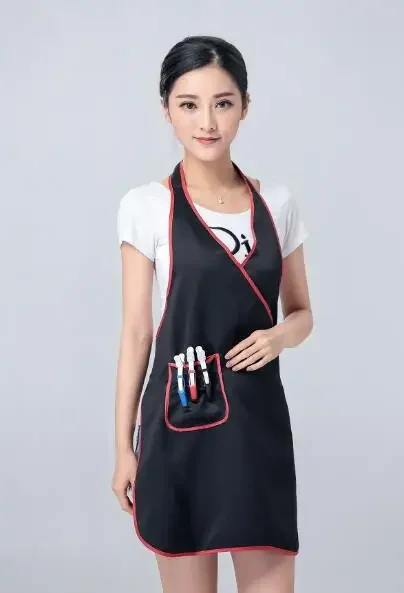 Hairdresser Uniform Vest Apron Haircut Hairdressing Work Black