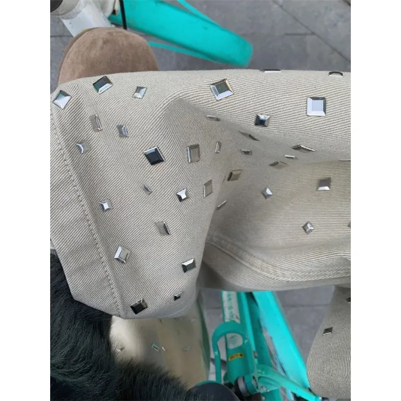 Pantalon taille haute ample et ajusté, nouveau Style rétro diamant, jambes larges, longueur au sol, automne 2025