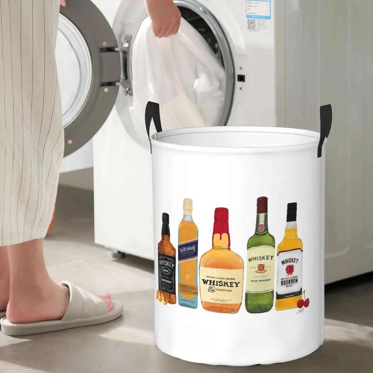 

Бутылки для виски, иллюстрации, складные корзины для белья, корзина для хранения грязной одежды, игрушек, большая водонепроницаемая корзина