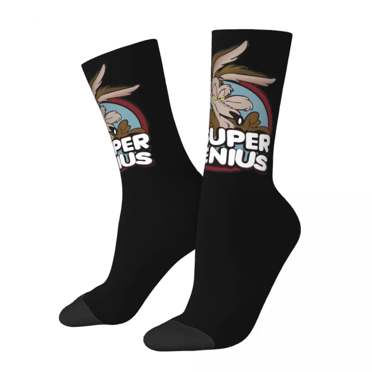 

New Men's Socks Harajuku Coyote Super Genius Wolf Sock Skateboard Women Socks Spring Summer Autumn Winter