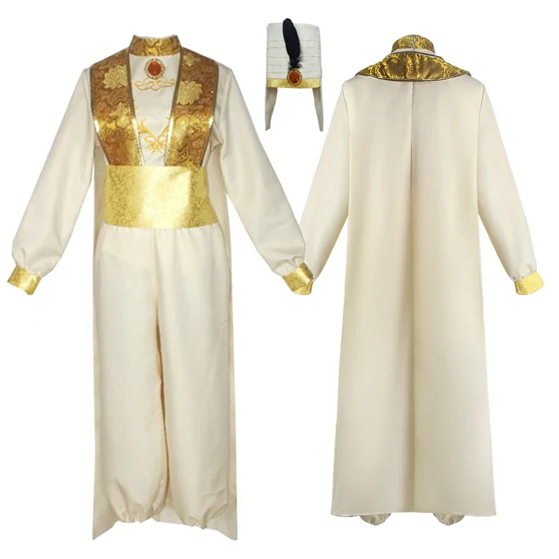 Costume de cosplay Aladdin et lampe magique pour hommes, vêtements d'Halloween pour adultes, vêtements de performance sur scèn