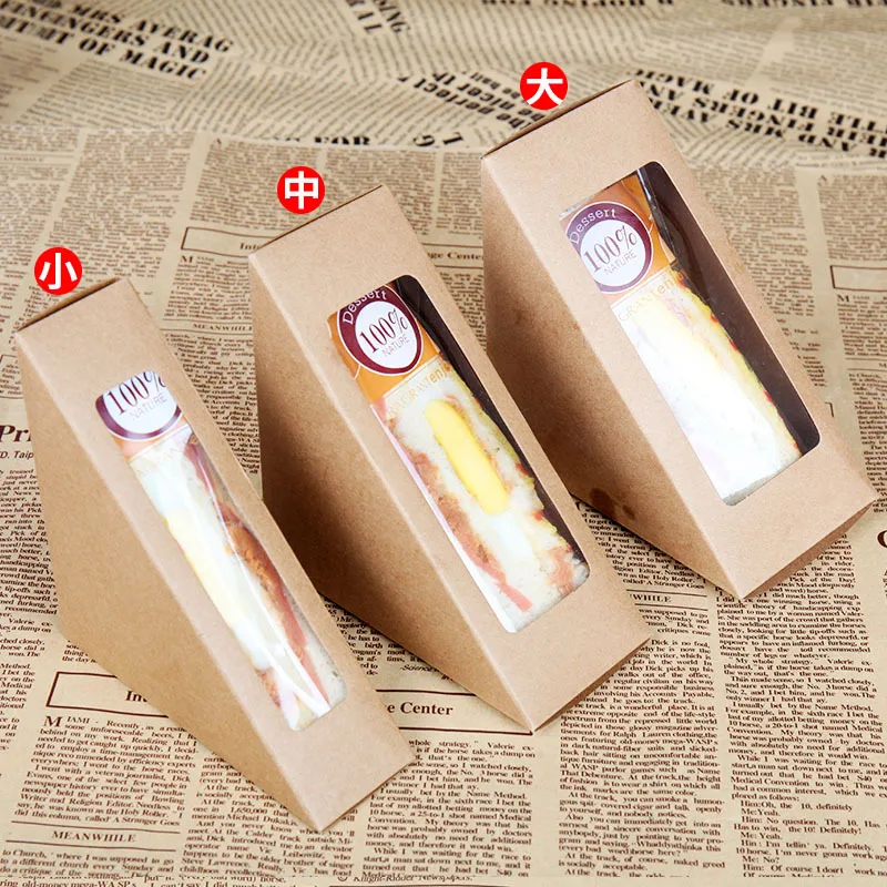 Sanduíche Embalagem Kraft Livro Branco Lunch Box, Comida personalizada descartável, Breakfast Bread Sobremesa Packagin, Produto personalizado, Atacado