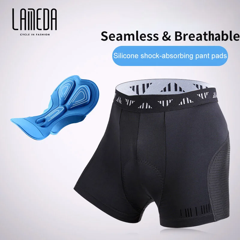 

LAMEDA Men's Cycling Underwear With 3D Gel Pad MTB Boxer Cycling Shorts Breathable Mesh Bike Liner Shorts Cycling Underwear