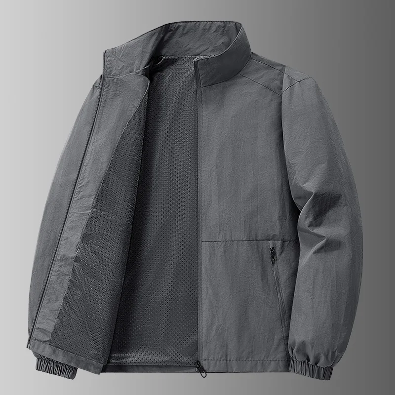 Men's fall and winter jackets, fleece casual tops, thickened and warm plus-size stand-up collar , spring and autumn models
