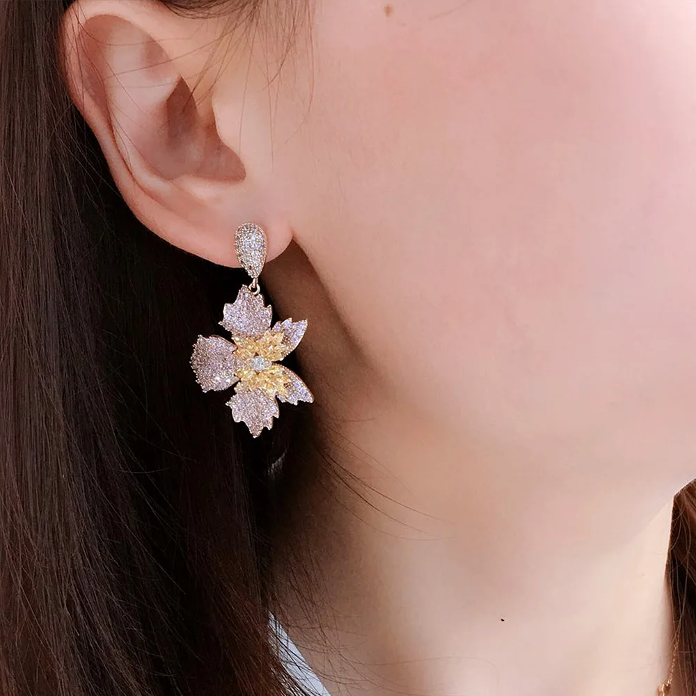 

Missvikki New Romantic Charm Drop Dangle Earrings Full Cubic Zirconia for Women Wedding Cute Summer Trendy Earrings High Quality