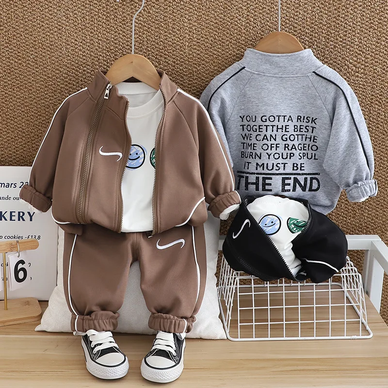 

Boys Clothing Sets Spring Autumn 2024 Children Sports Coats T-shirts Pants 3pcs Casual Suit For Baby Tracksuits Kids Outfits 5Y