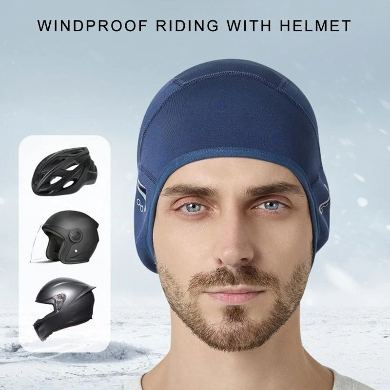 Multipurpose Thermal Beanie Windproof Waterproof Helmets Liner For Winter Sports Outdoor Activities Cyclists and Skiers R6FB