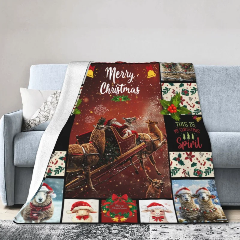 

Christmas throw blanket for adults and children, reindeer comfortable soft flannel blanket bed 60 "x50"