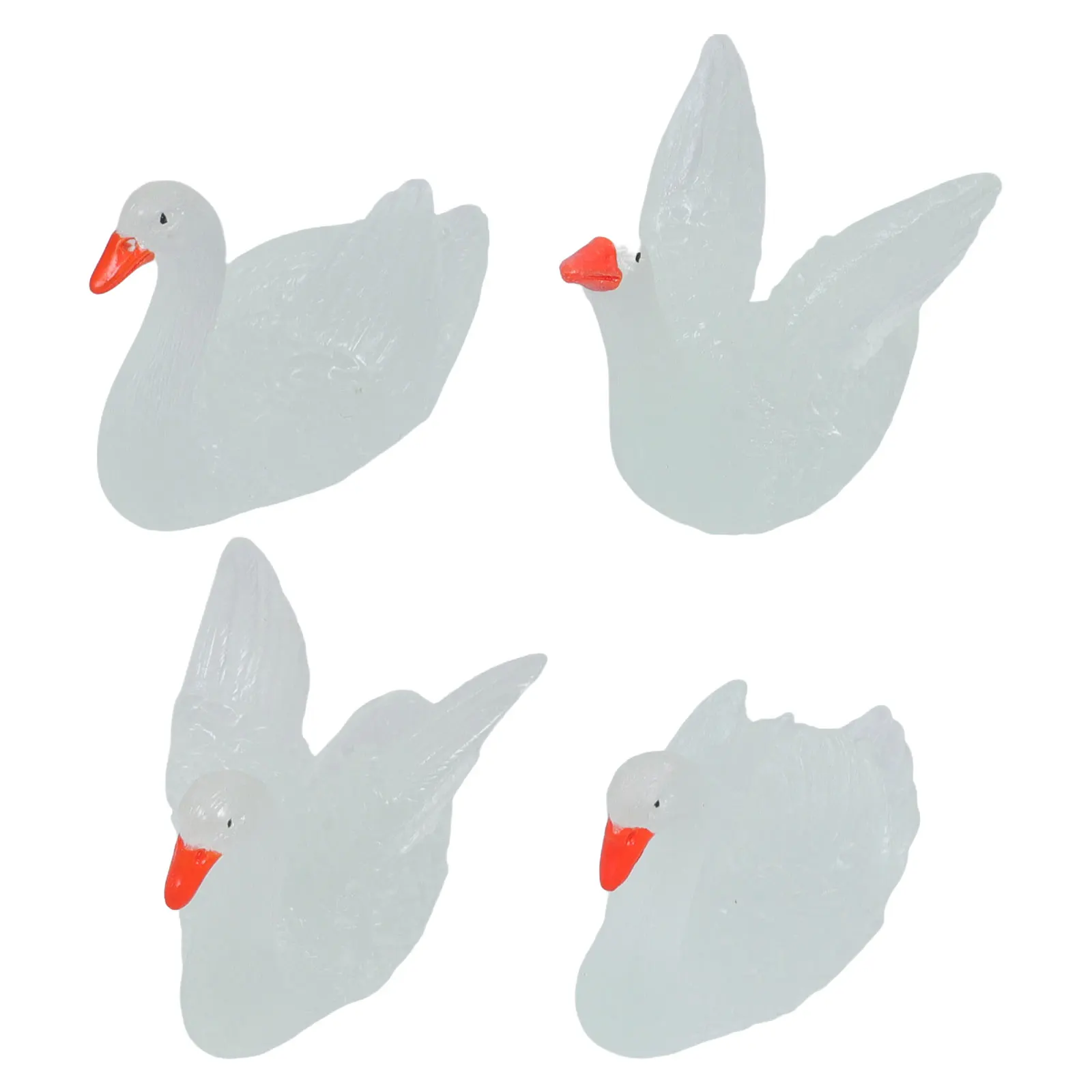 

8 Pcs Luminous Swan Decorations Fairy Garden Animals Large Figurines Miniature Fish Tank Realistic for Decorate Landscape