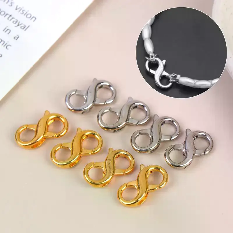 10Pcs Figure Eight Closure Clasps Lobster Clasp For Key Ring Necklace Chain Connector Hook DIY Accessories For Jewelry Finding