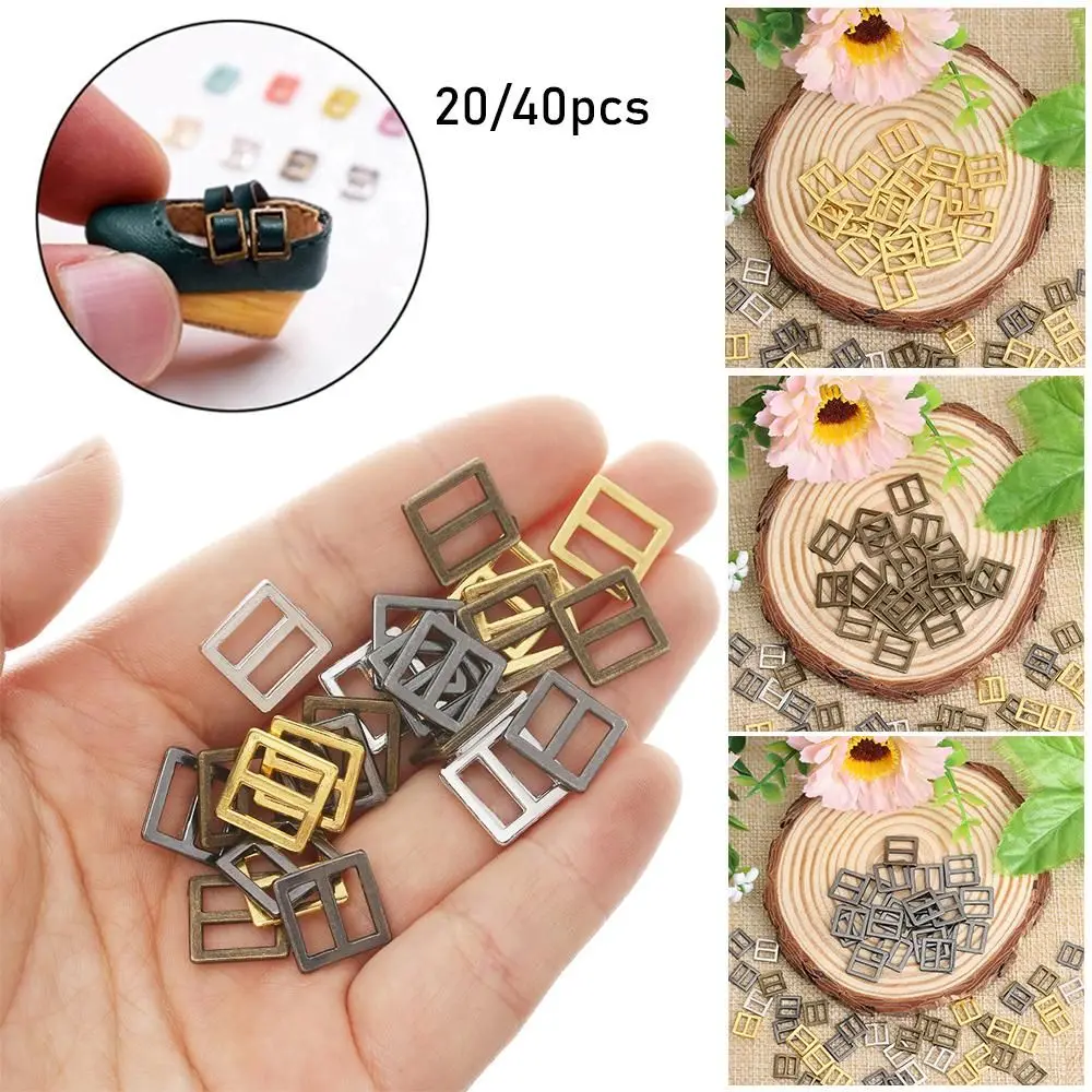 20/40pcs Newest 6/7/8.5mm Mini Ultra-small Tri-glide Belt Buckle Doll Bags Buckles Diy Doll Buttons Shoes Clothes Accessories