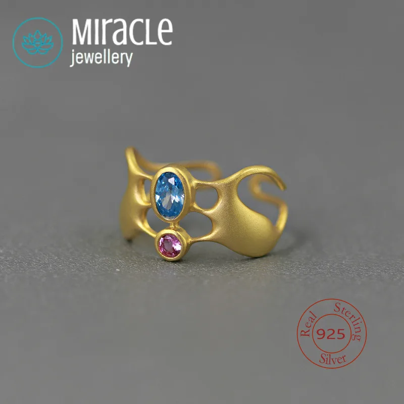 Miracle Sterling Silver 925 Seven Bridges Mystery Classic Math Concept Niche Design Academic Style Open Ring For Women