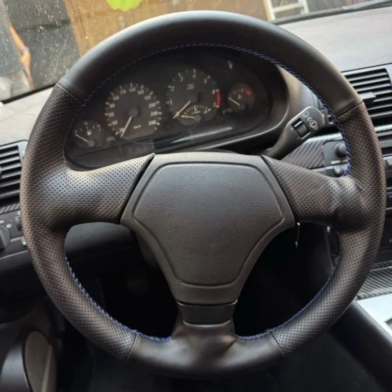 Hand-Stitching Artificial Leather Car Steering Wheel Cover E46 E39 Car Interior Accessories Steering Wheel Cover For BMW E36