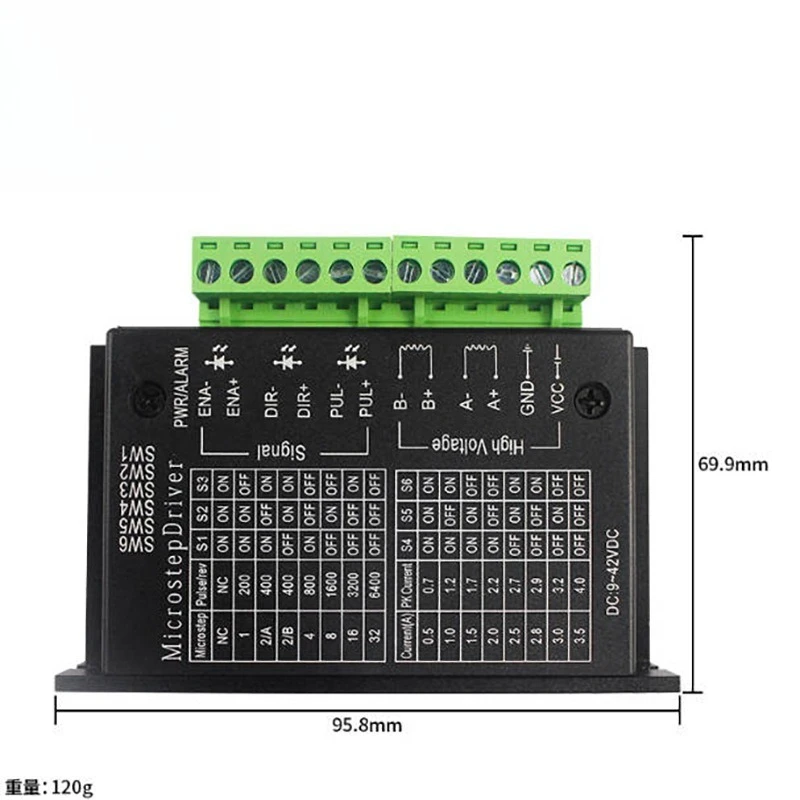 TB6600 Upgraded Stepper Motor Driver 32 Subdivision 4.0A Output 42VDC Wide Voltage Control Module for 42/57/86 Stepper Motor