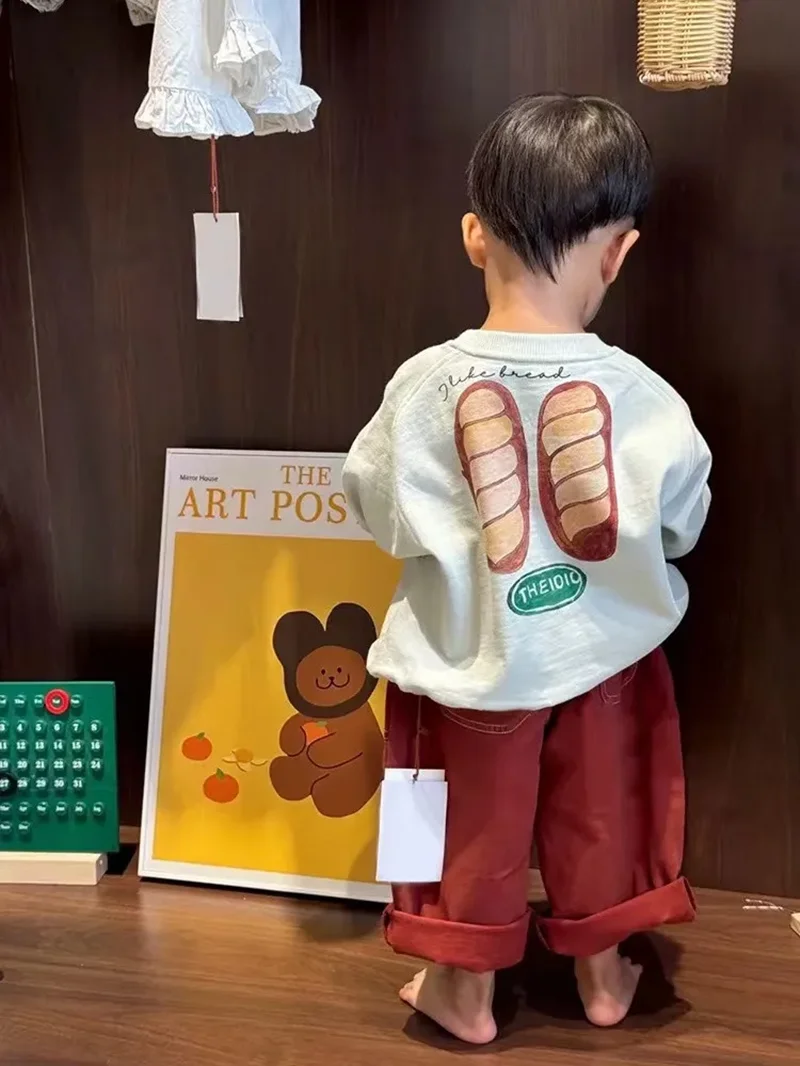 

Boys' Autumn Set 2026 New Style Children's Baby Cotton Long sleeved Hoodie+Pants Two piece Set 80-130CM